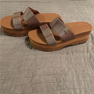 Reef Brown and Cream Platform Sandals